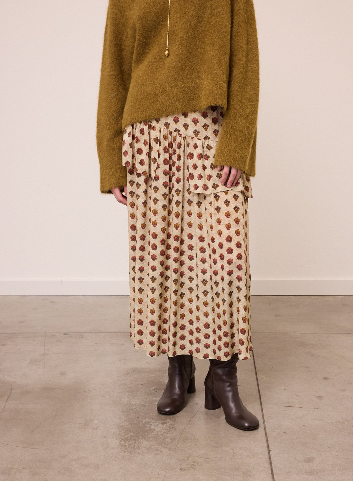Printed Midi Skirt - Detour Boutiques