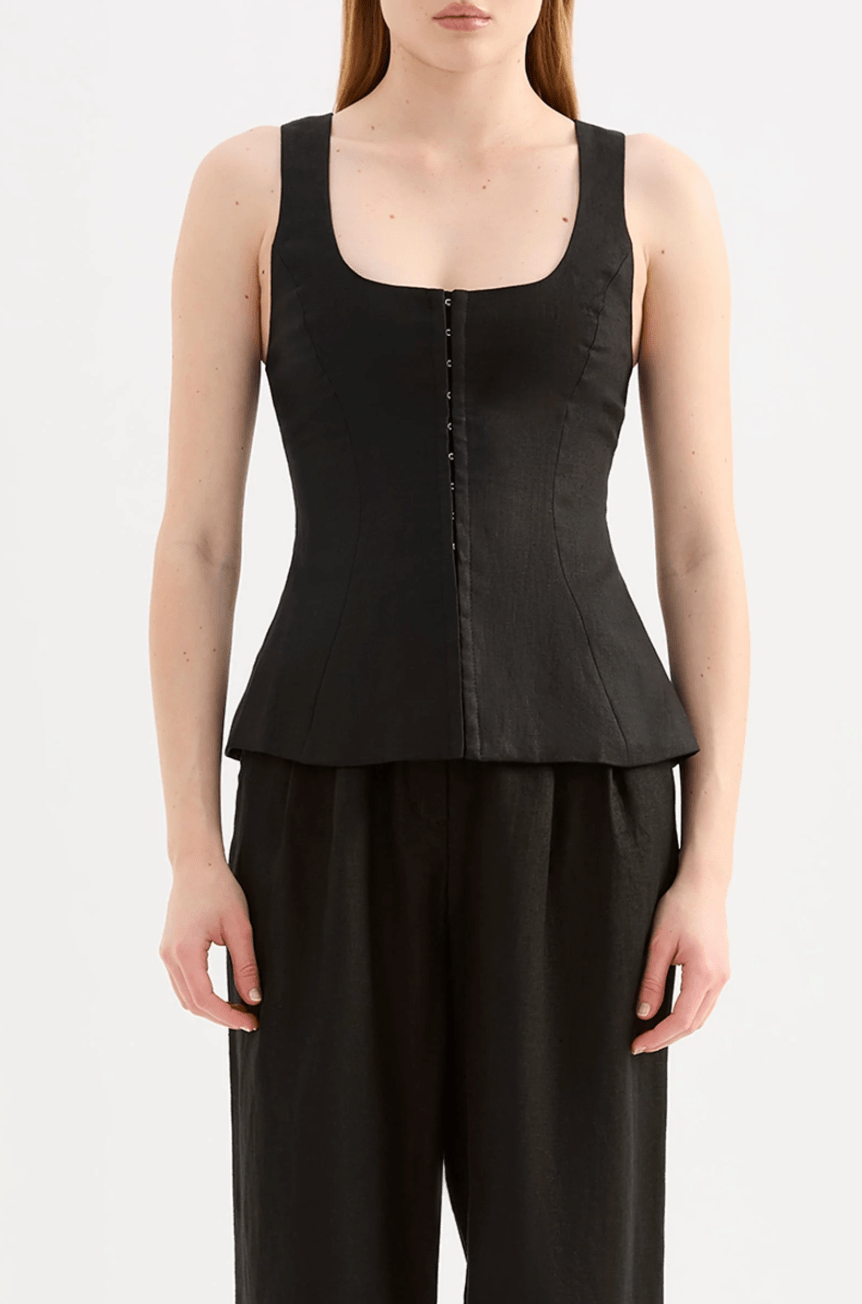 Quinn Linen Vest - Detour Boutiques