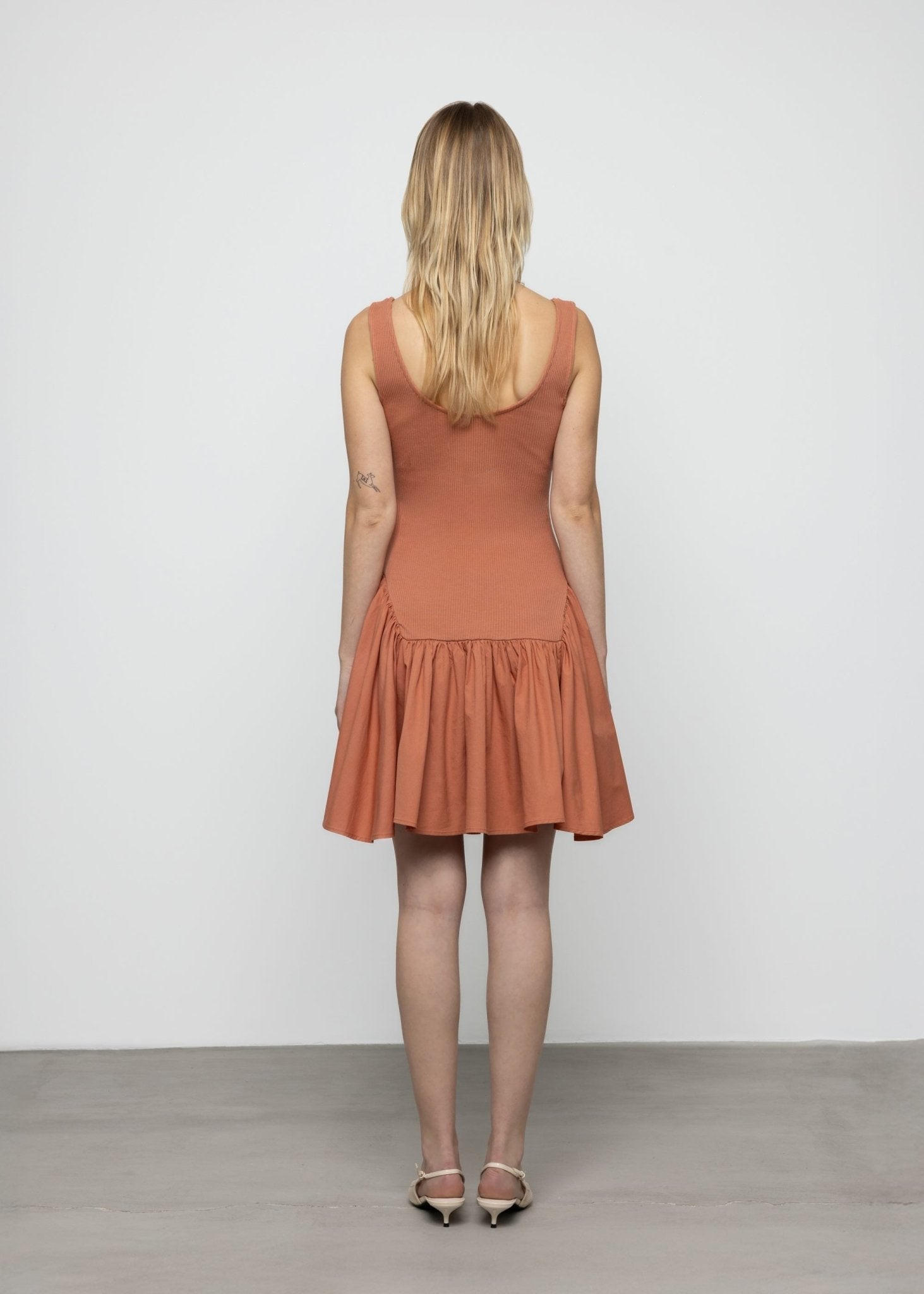 Ribbed Cotton - Poplin Mini Dress - Detour Boutiques