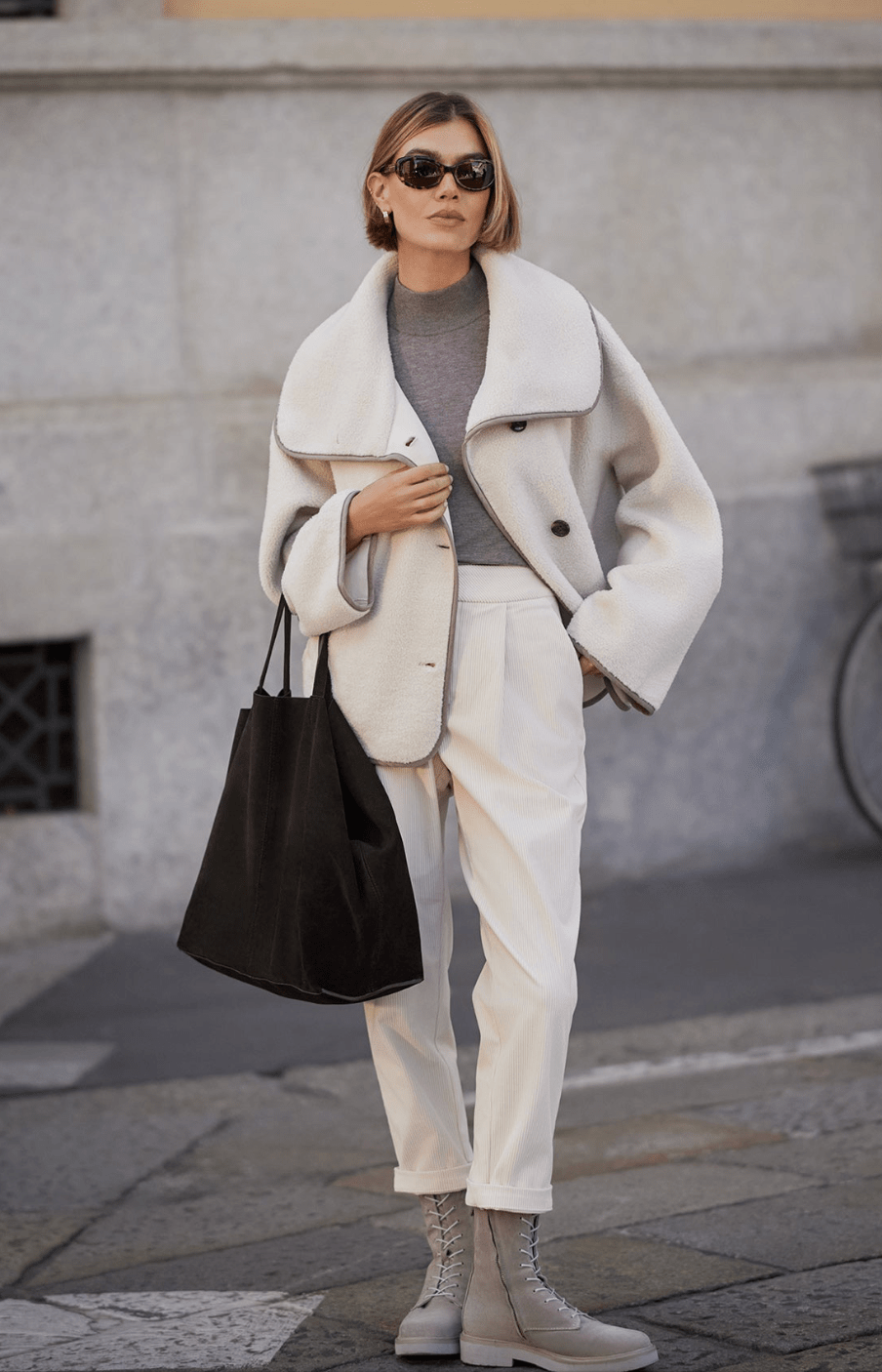 Romane Boxy Sherpa Jacket - Detour Boutiques