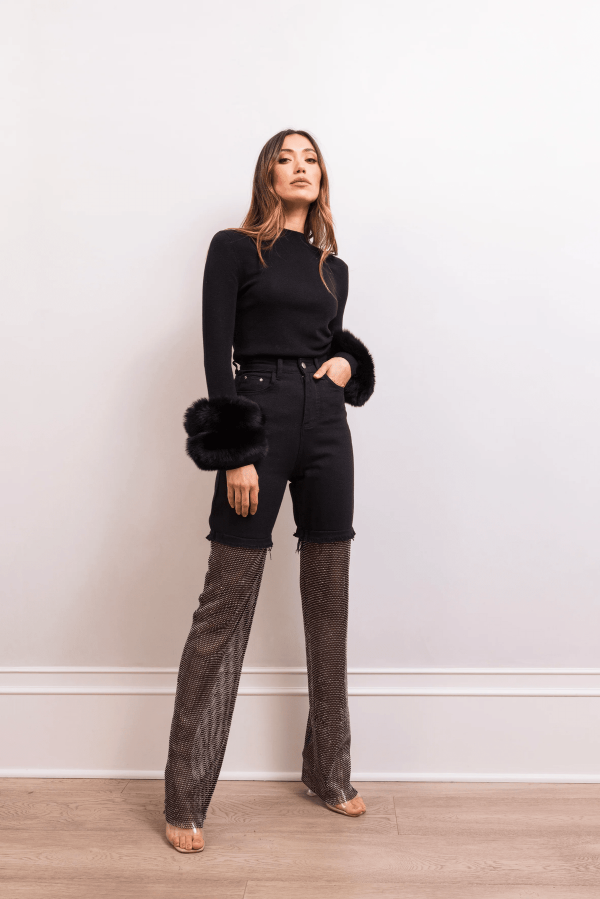 Samara Fur Cuff Wool Sweater - Detour Boutiques
