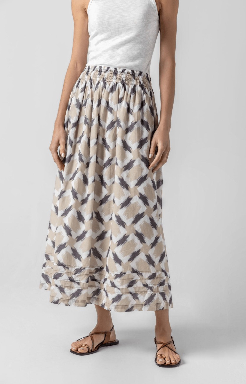 Shirred Elastic Waist Skirt - Detour Boutiques