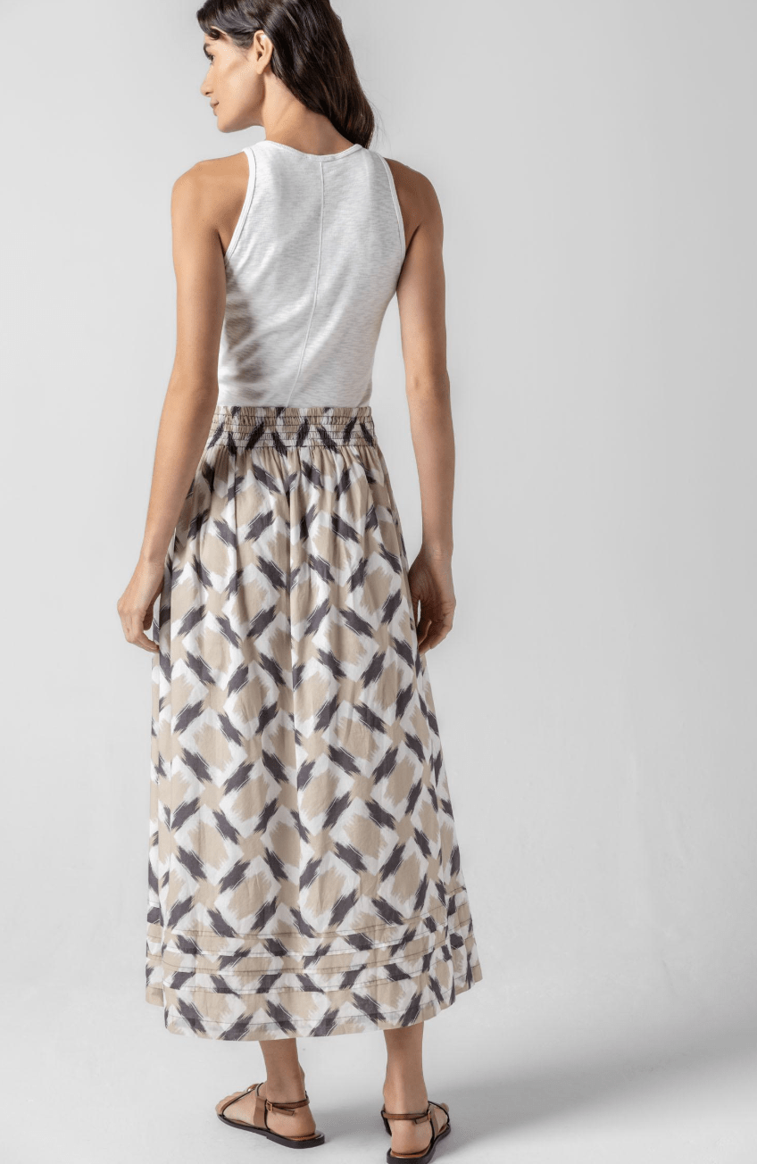 Shirred Elastic Waist Skirt - Detour Boutiques