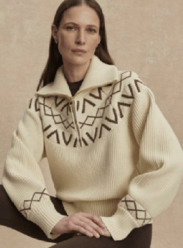 Sigrid Fairisle Half Zip Knit - Detour Boutiques