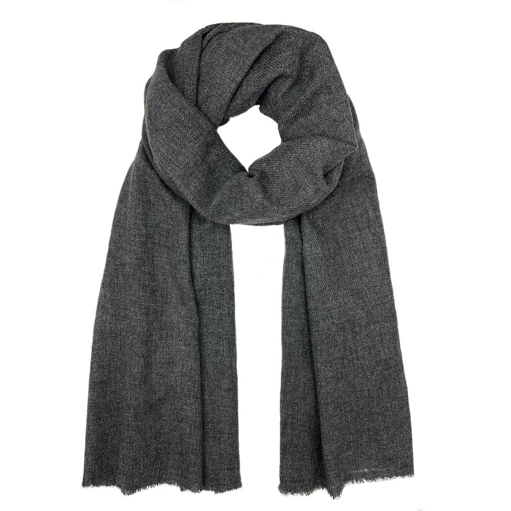 SLATE + SALT - Charcoal Handloom Cashmere Scarf - Detour Boutiques