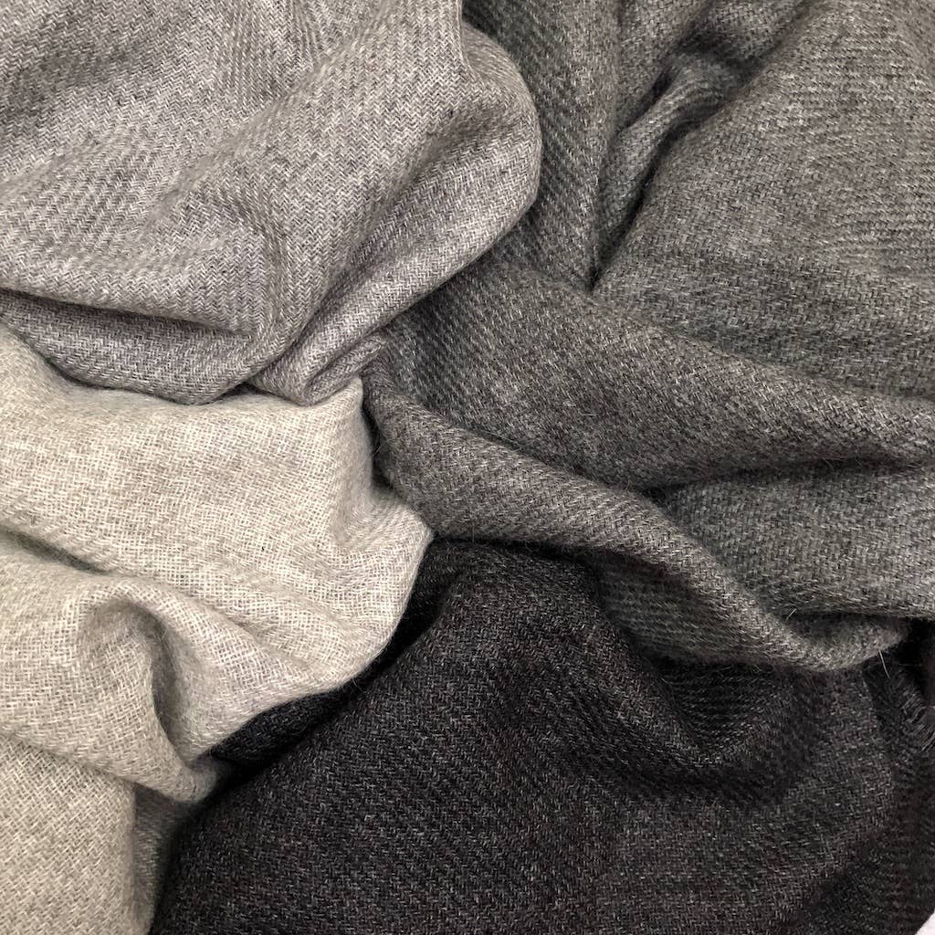 SLATE + SALT - Charcoal Handloom Cashmere Scarf - Detour Boutiques