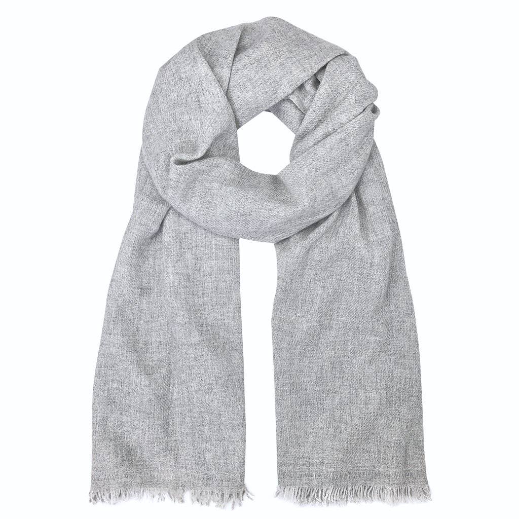 SLATE + SALT - Heathered Gray Handloom Cashmere Scarf - Detour Boutiques
