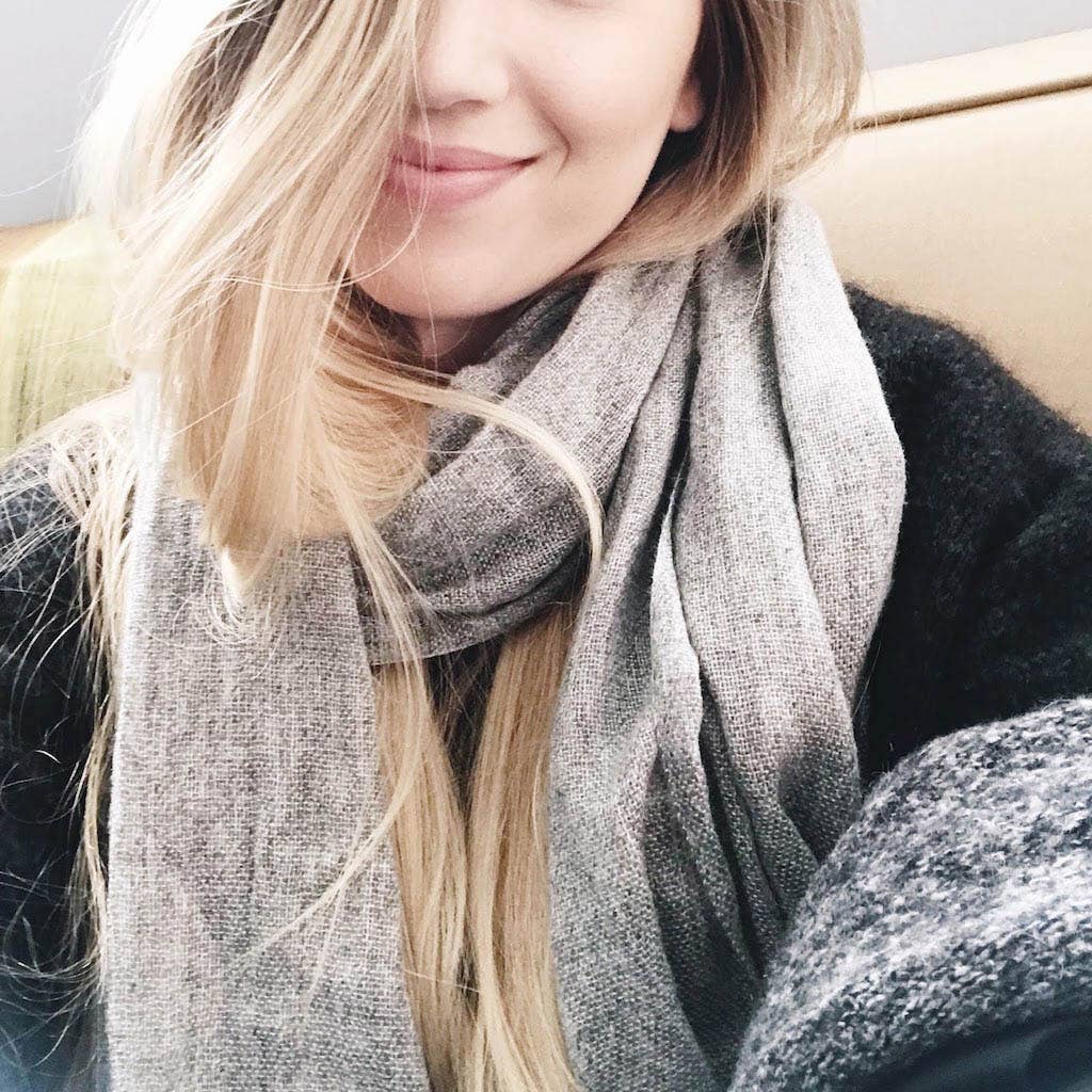 SLATE + SALT - Heathered Gray Handloom Cashmere Scarf - Detour Boutiques