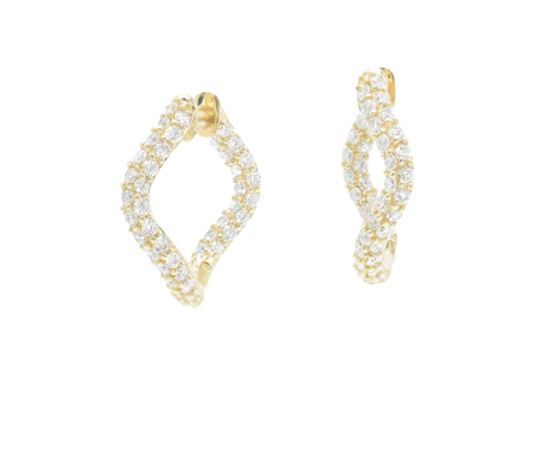 Small Hinged Wave Hoops - Detour Boutiques