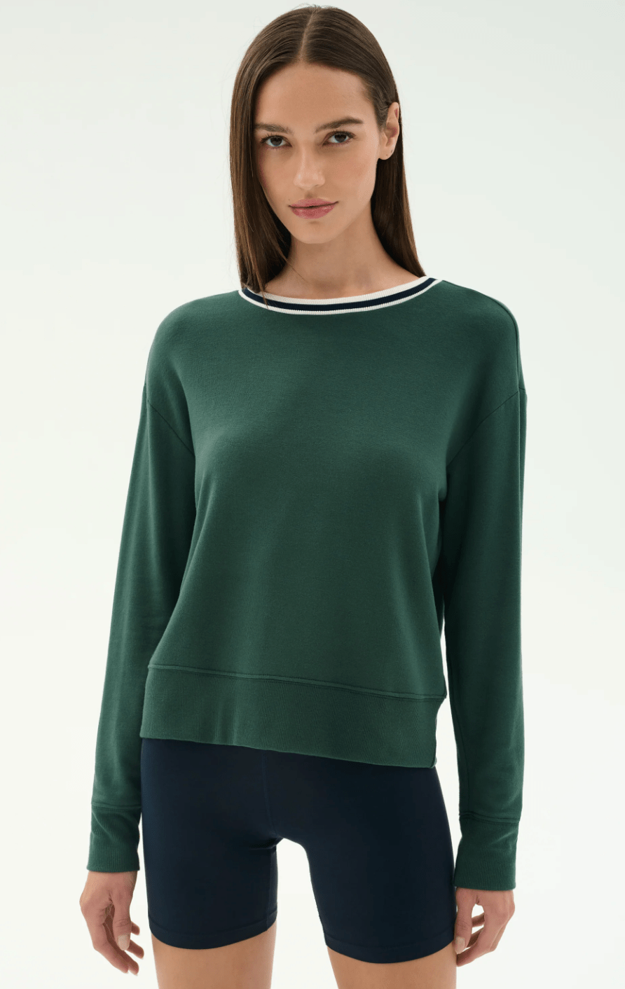 Sonja Fleece Sweatshirt W/ Stripe - Detour Boutiques