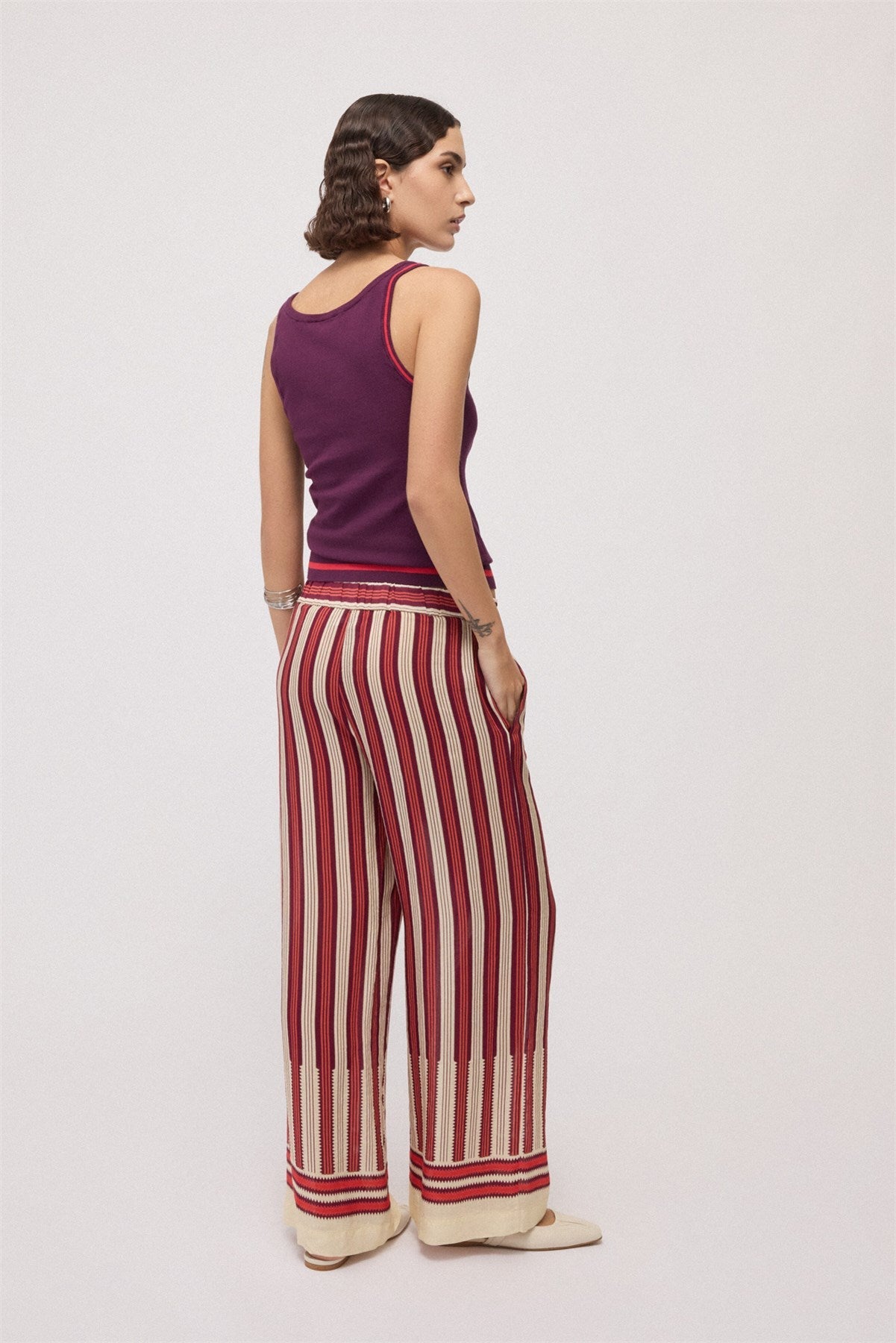 Striped Viscose Pants - Detour Boutiques