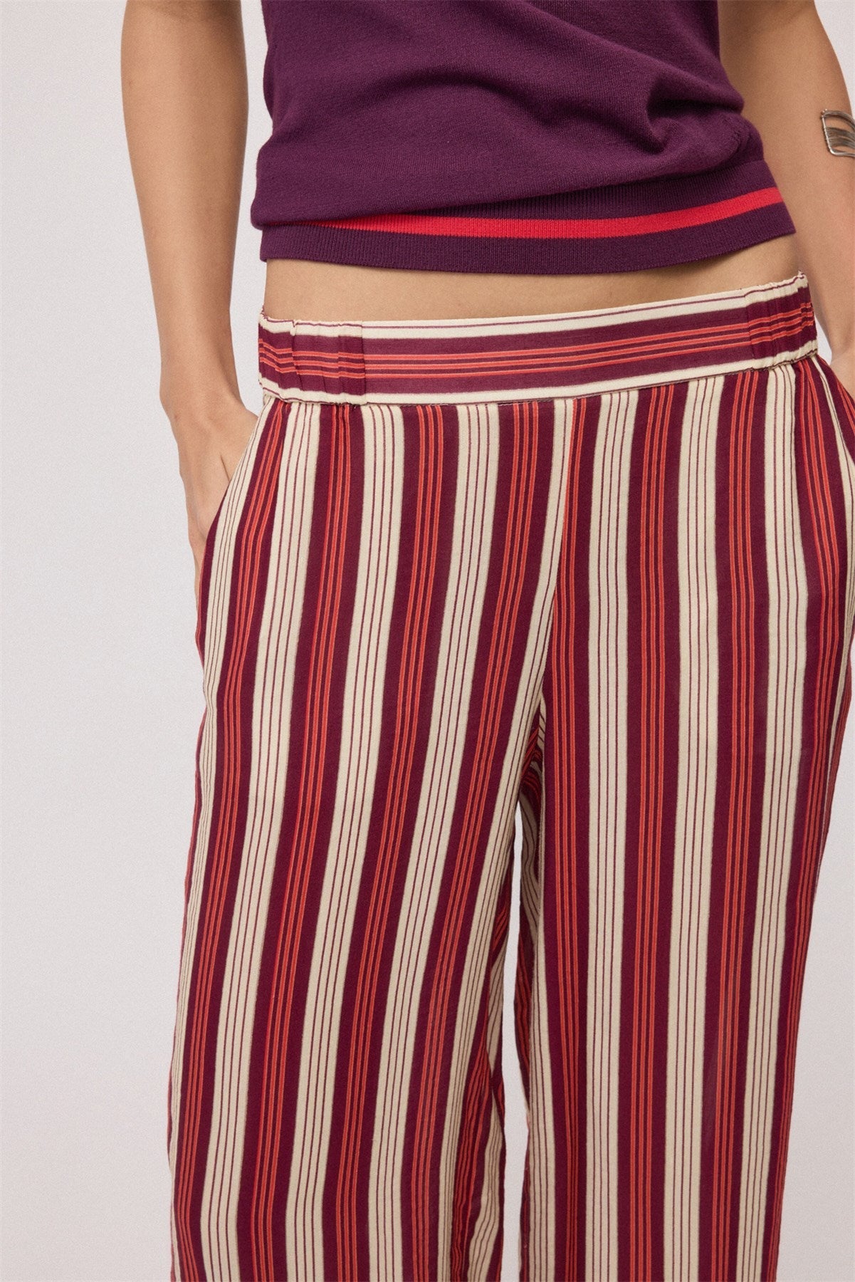 Striped Viscose Pants - Detour Boutiques
