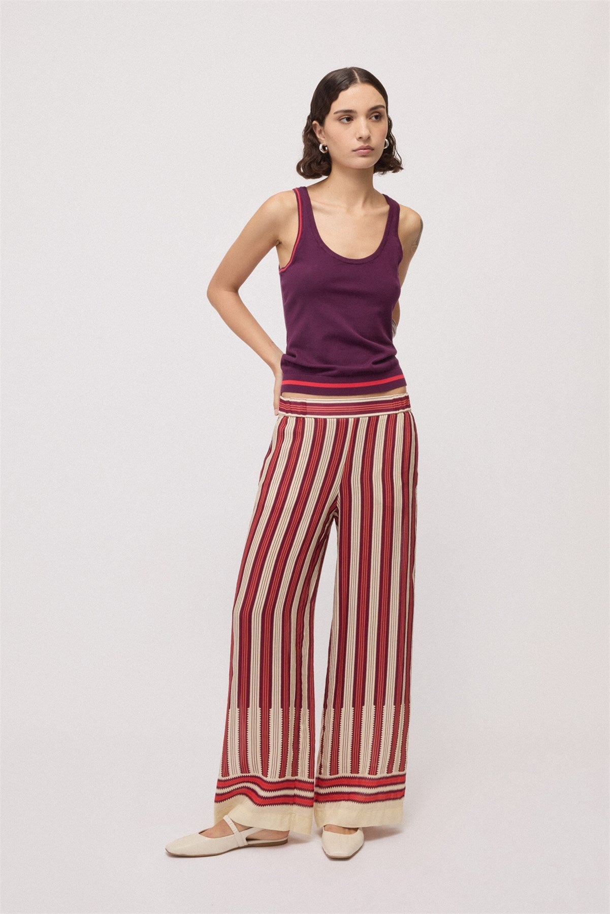 Striped Viscose Pants - Detour Boutiques