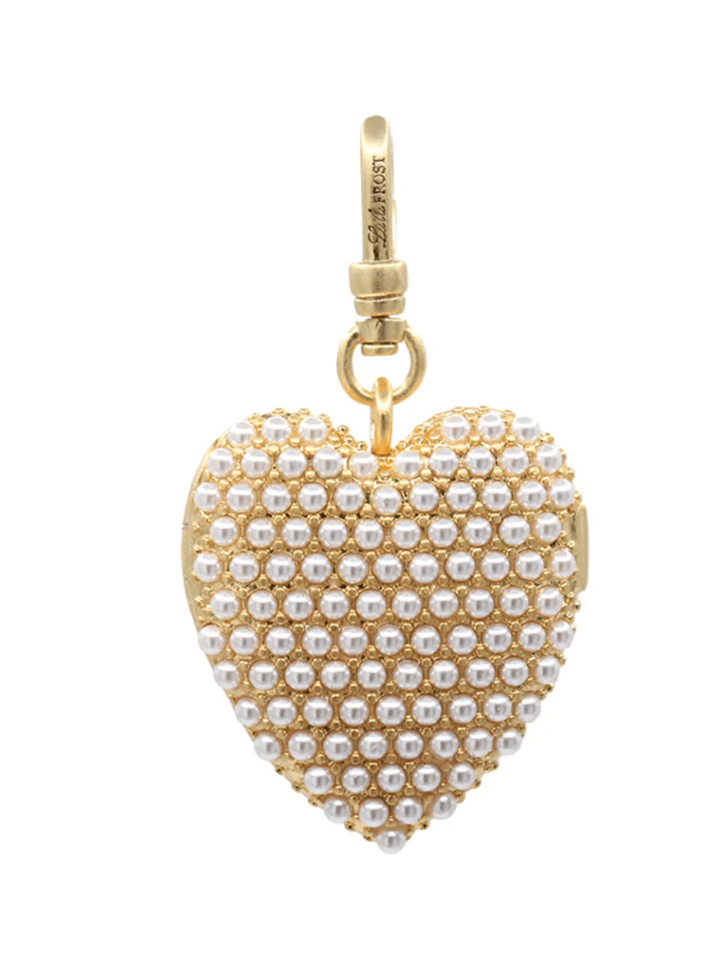 Studded Pearl Heart Locket Charm - Detour Boutiques