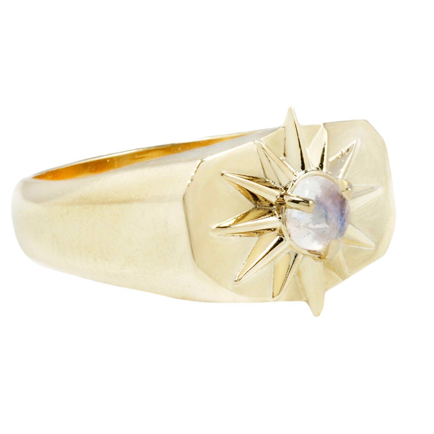 Studio Grun - Starburst Signet in Moonstone/Gold - Detour Boutiques