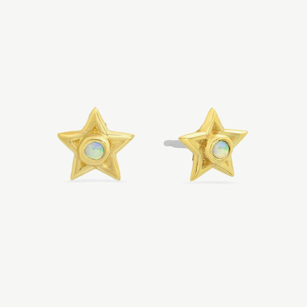 Studio Grun - Tiny Star Studs in Opal/Gold - Detour Boutiques