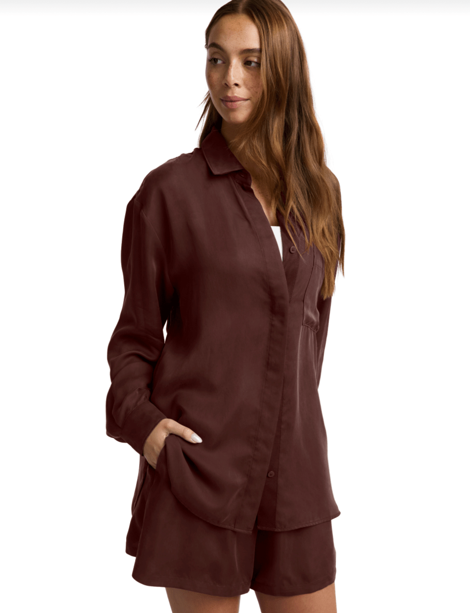 Sun-kissed Cupro Button Down - Detour Boutiques