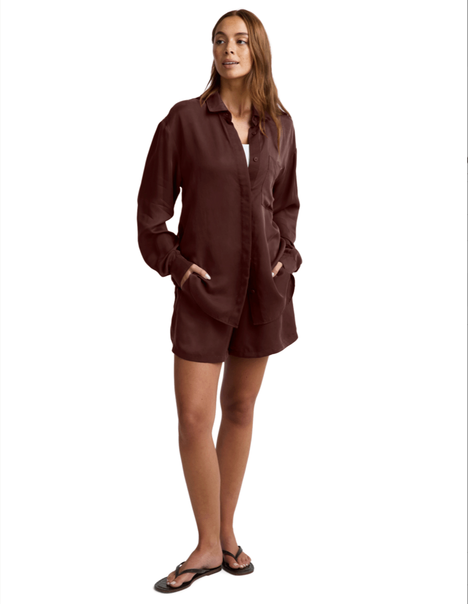 Sun-kissed Cupro Button Down - Detour Boutiques