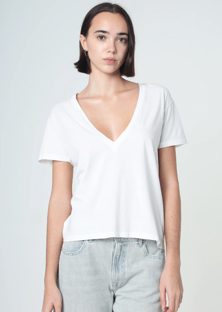 Supima Cotton Deep V Neck Tee - Detour Boutiques