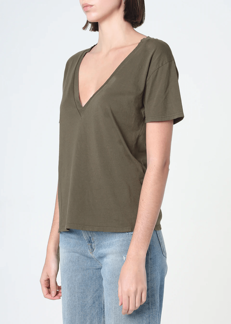 Supima Cotton Deep V Neck Tee - Detour Boutiques