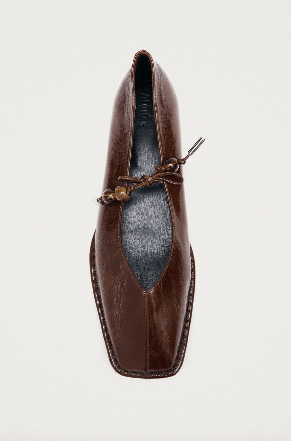 Sway Beads Rift Brown Leather Ballet Flats - Detour Boutiques