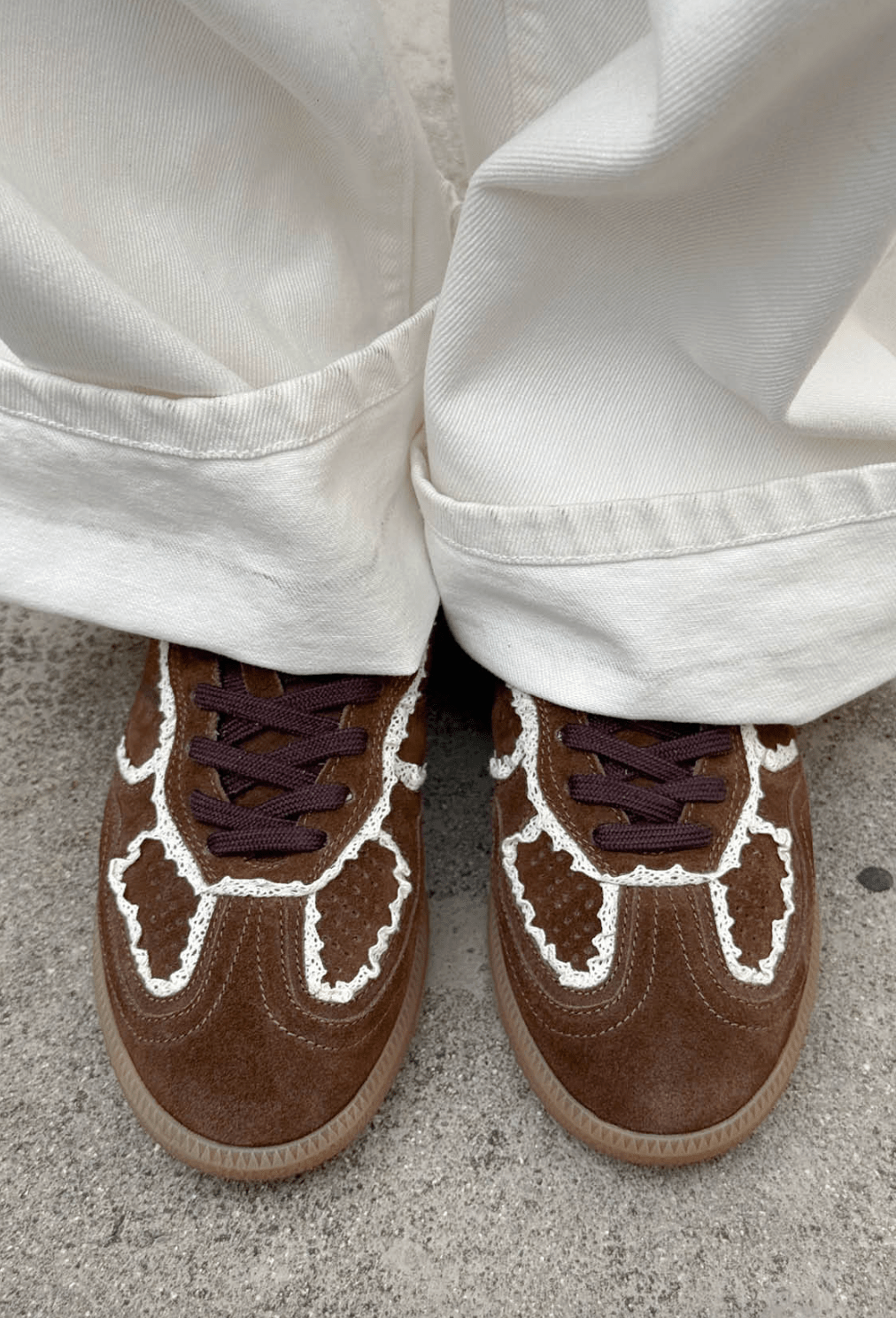 Tb.490 Crochet Chocolate Leather Sneakers - Detour Boutiques