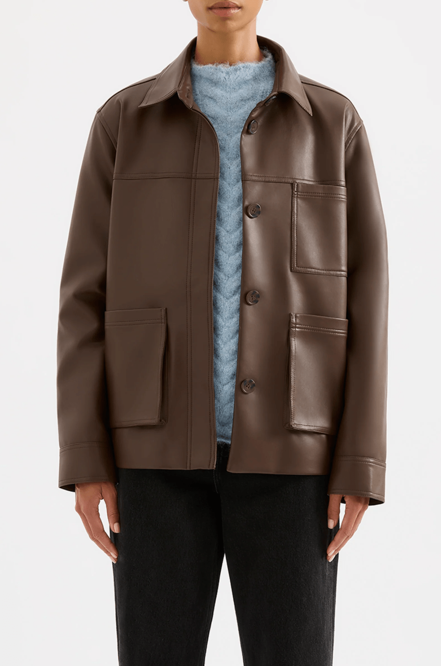 Telsey Faux Leather Jacket - Detour Boutiques