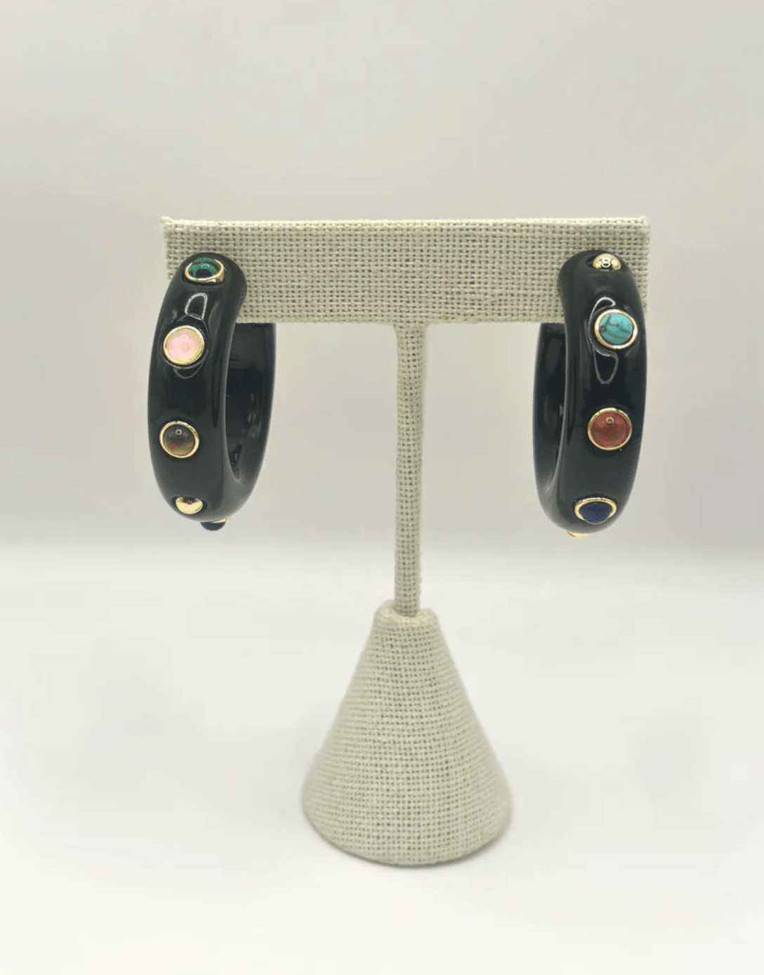 The Diana Gemstone Hoop Earrings - Detour Boutiques