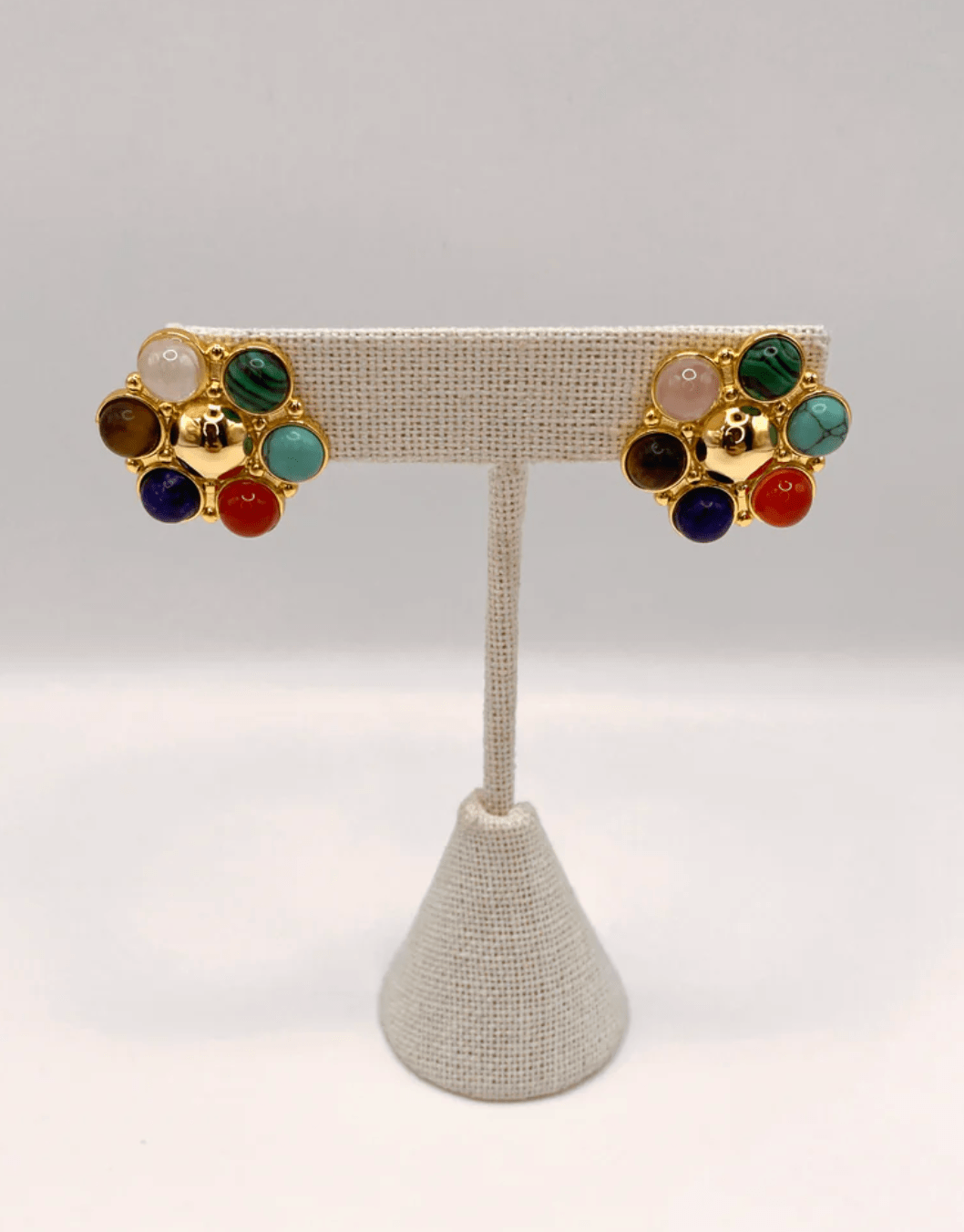 The Diana Gemstone Stud Earrings - Detour Boutiques