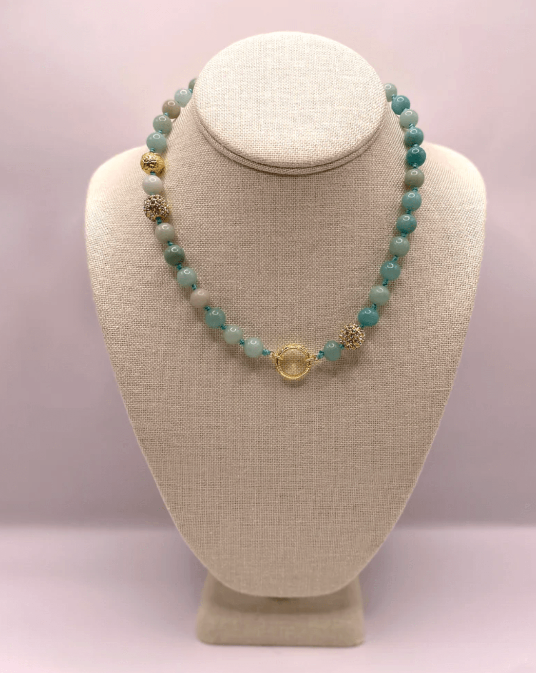 The Hera Aventurine Golden Crystal Ball Necklace - Detour Boutiques