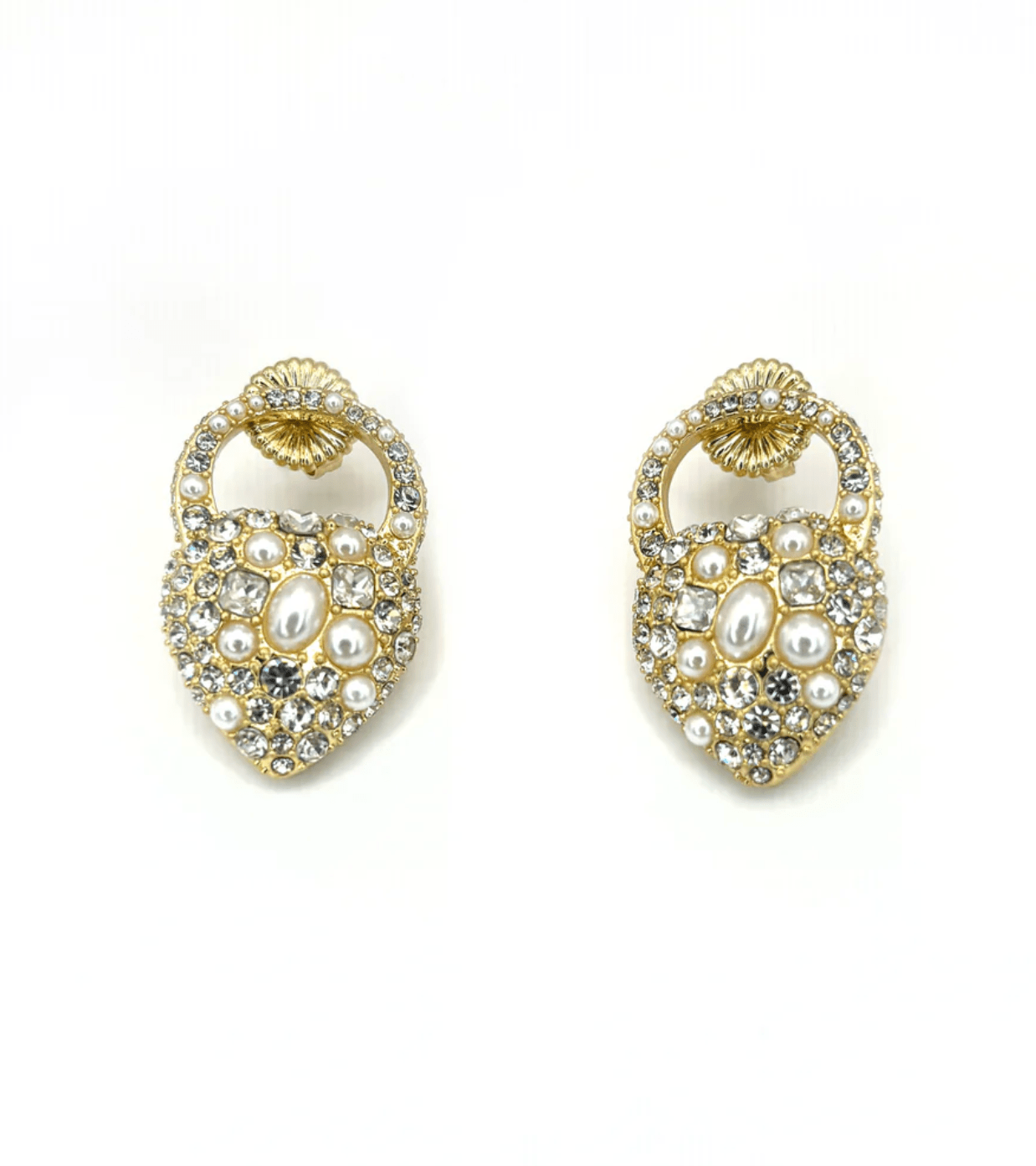 The Nina Pearl Heart Stud Earring - Detour Boutiques