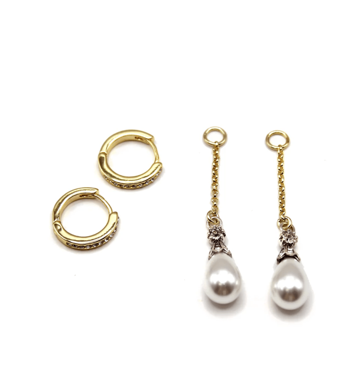 The Pearl Dew Drop Convertible Huggie Earring - Detour Boutiques