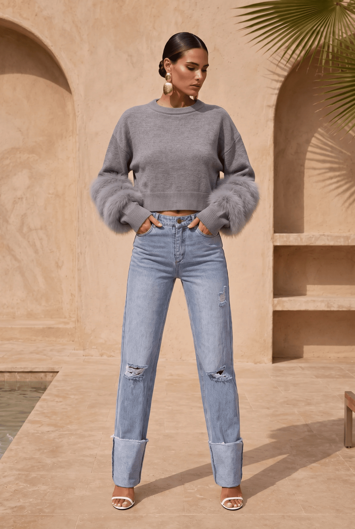 Tiers of Treaty Fur Sweater - Detour Boutiques