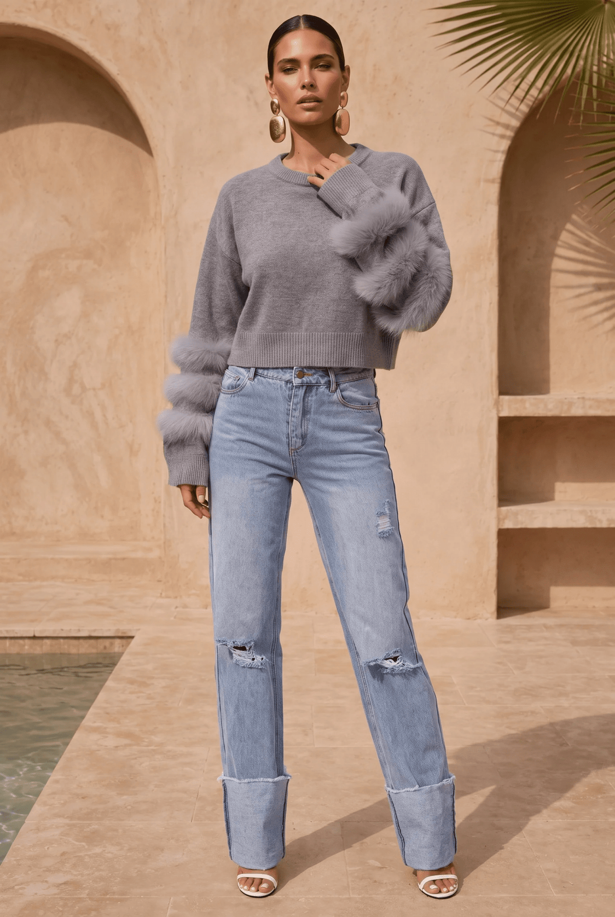 Tiers of Treaty Fur Sweater - Detour Boutiques