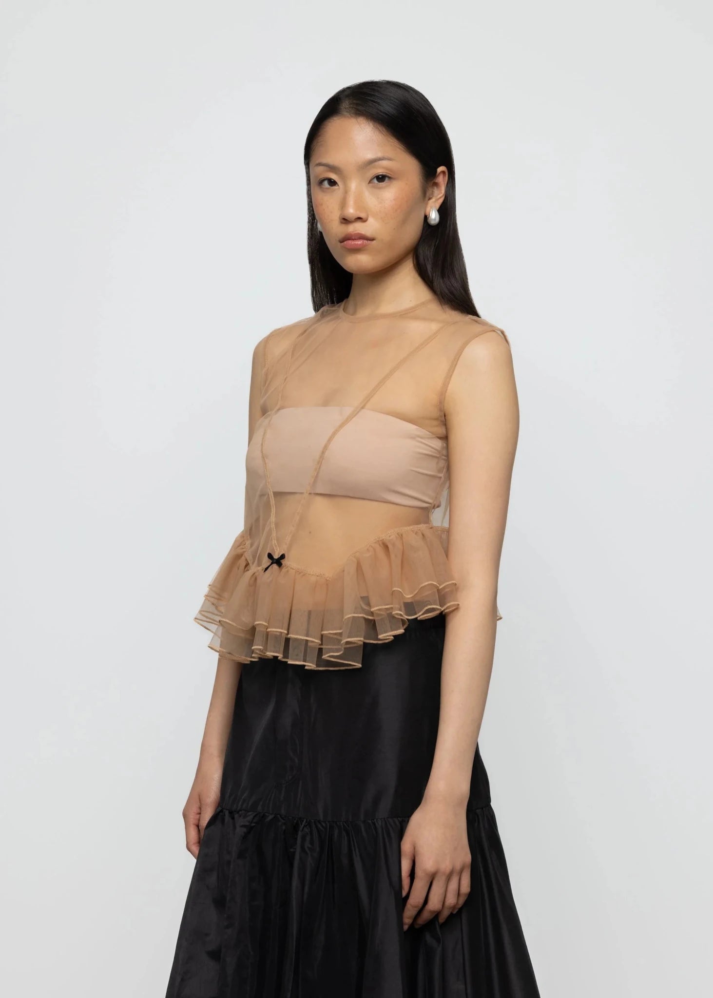 Tulle Peplum Ruffle Top - Detour Boutiques