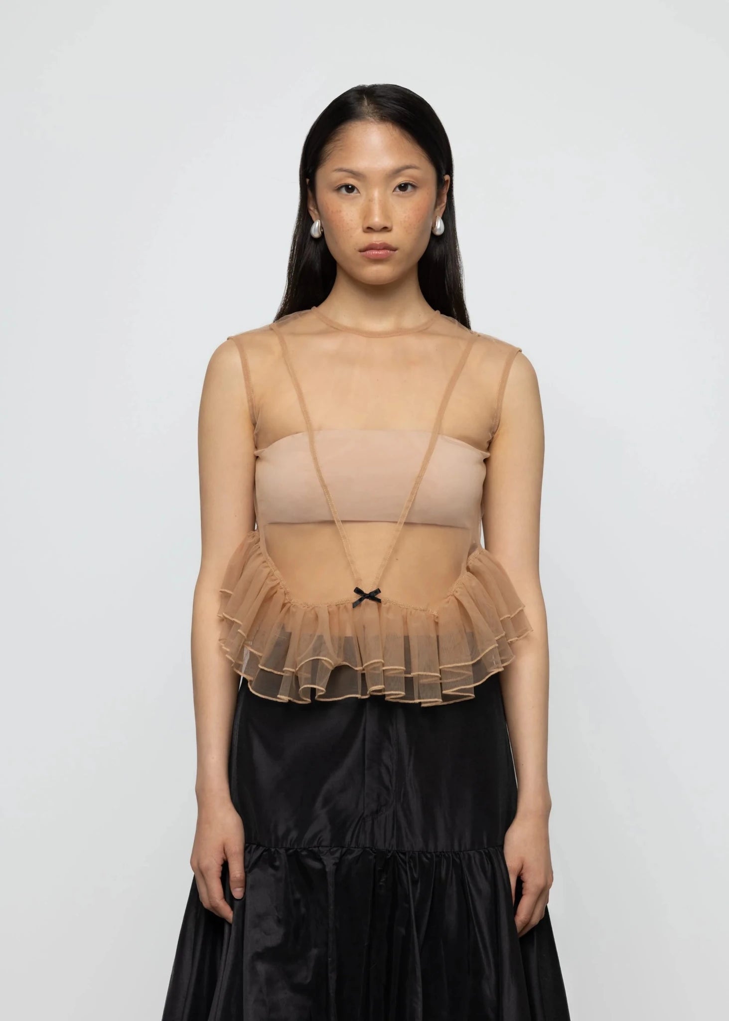 Tulle Peplum Ruffle Top - Detour Boutiques