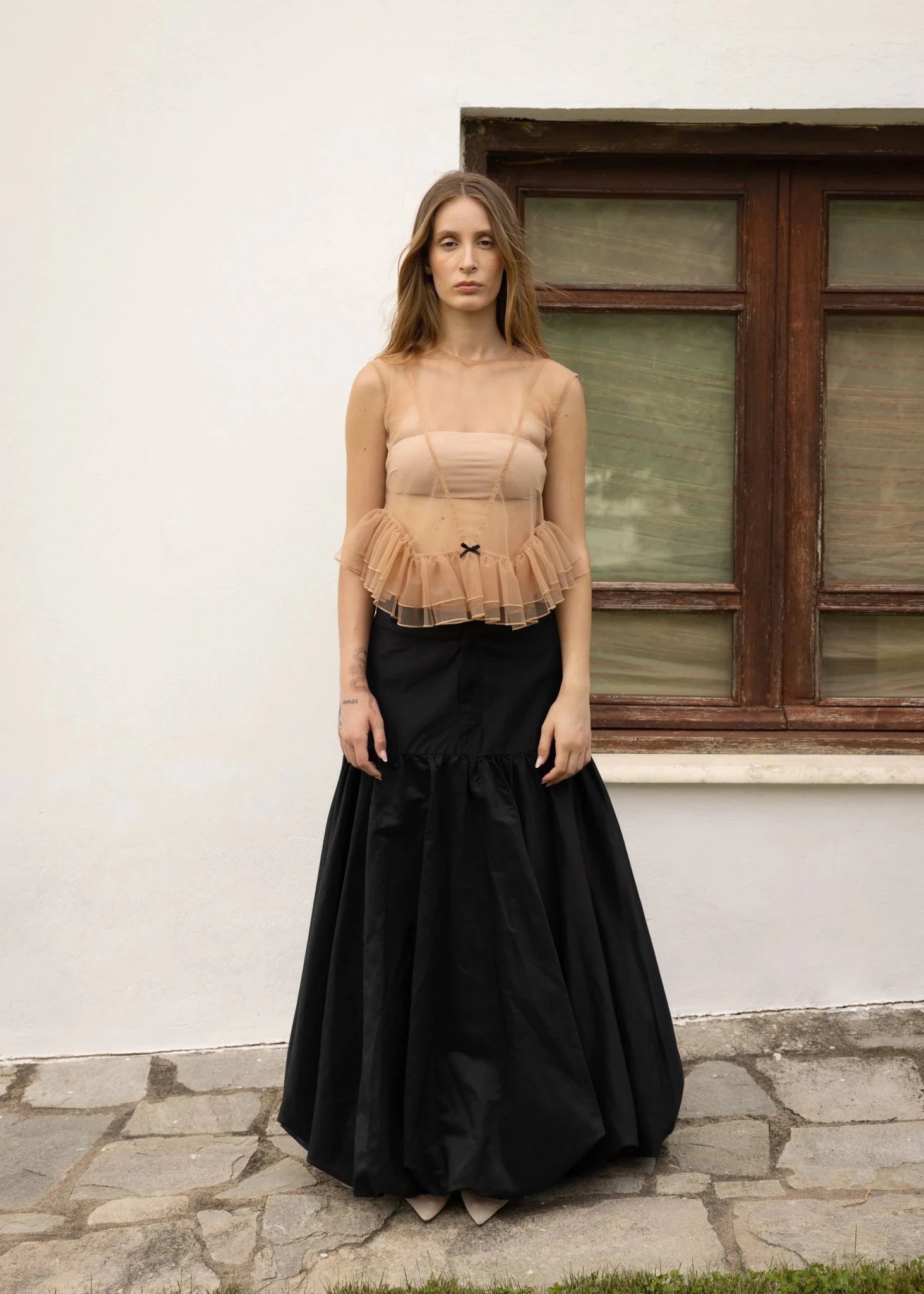 Tulle Peplum Ruffle Top - Detour Boutiques