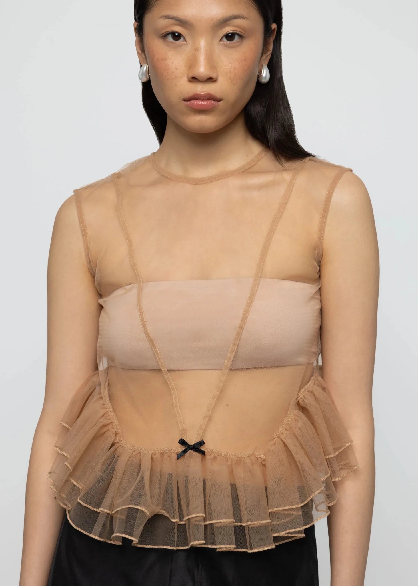 Tulle Peplum Ruffle Top - Detour Boutiques