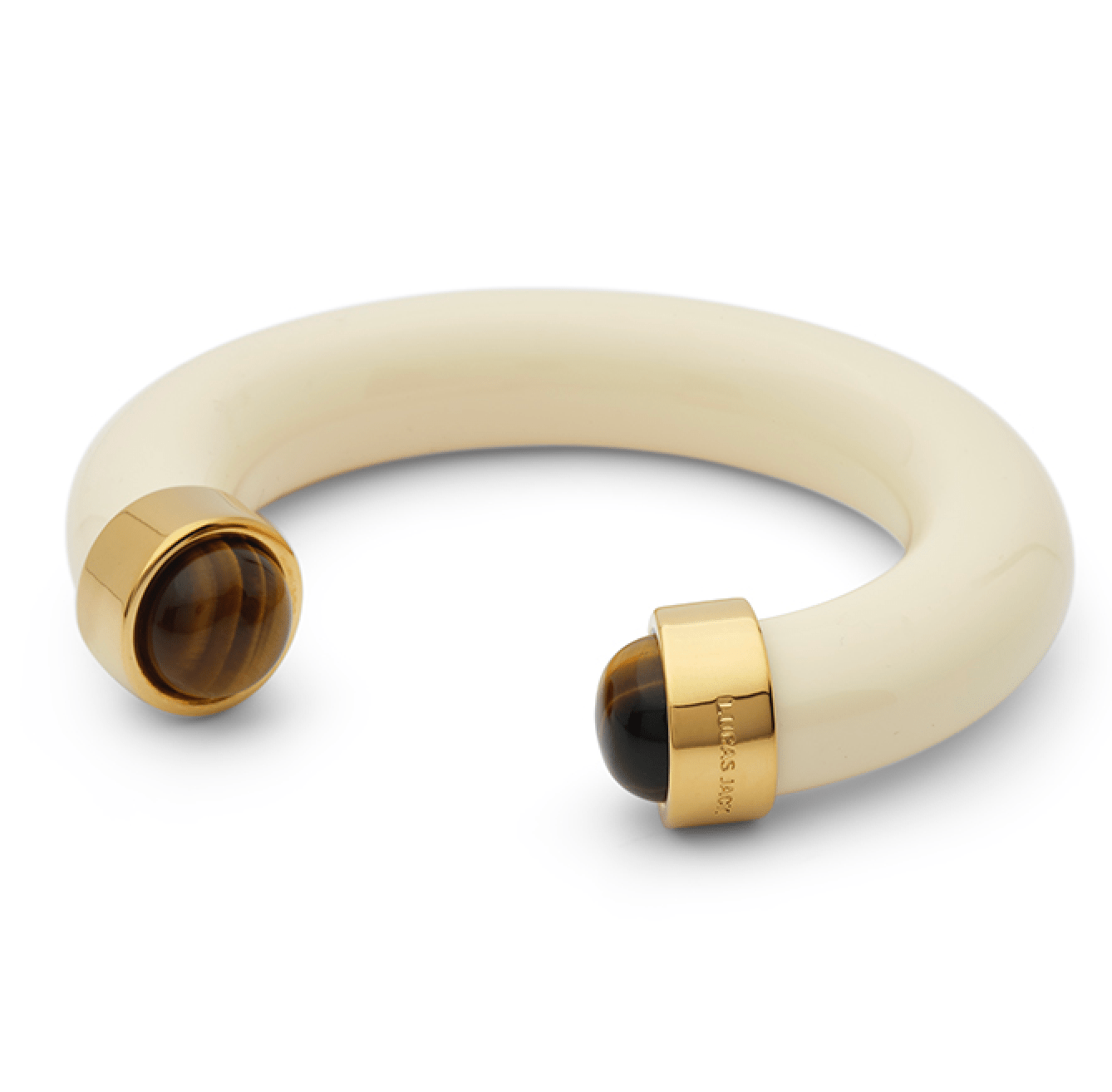 White Quartz Bracelet with Tortoise Shell Resin - Detour Boutiques